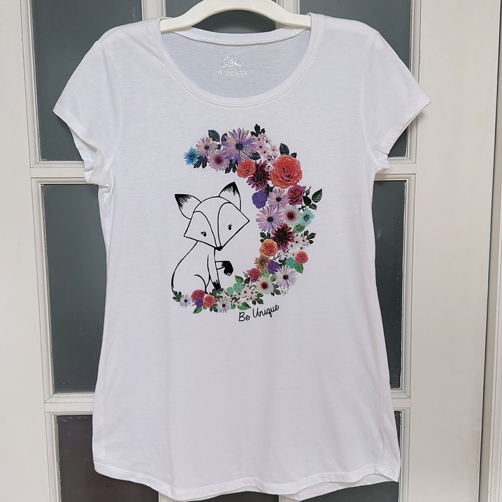 Justice Girls Graphic Tunic Short Sleeve Tee, size 16